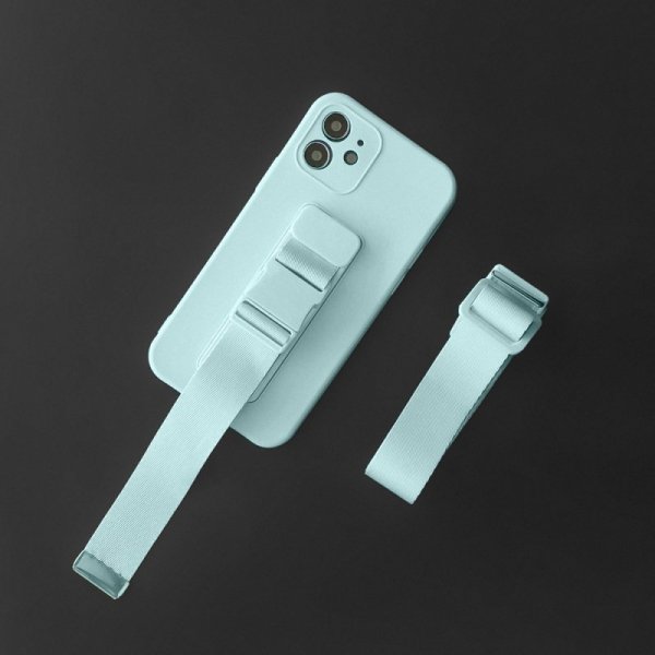 Rope case żelowe etui ze smyczą łańcuszkiem torebka smycz Xiaomi Poco X3 NFC czarny