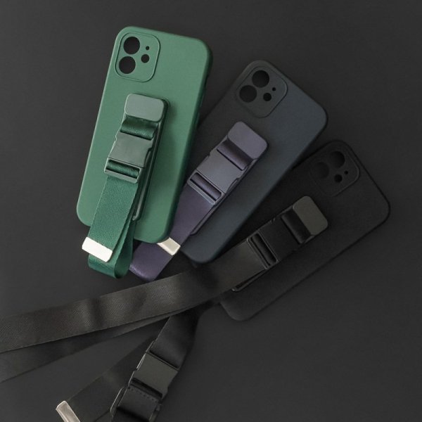 Rope case żelowe etui ze smyczą łańcuszkiem torebka smycz Samsung Galaxy A72 4G różowy