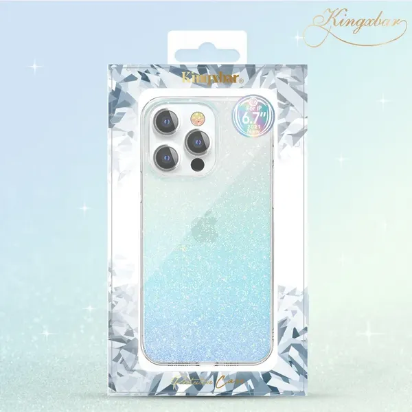 Kingxbar Streamer Series luksusowe eleganckie etui na iPhone 13 Pro niebieski (Triangle)