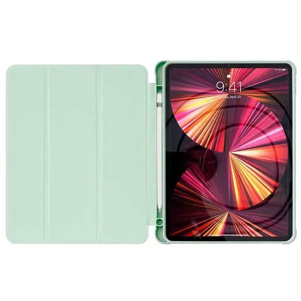 Stand Tablet Case etui Smart Cover pokrowiec na iPad Air 2020 / 2022 z funkcją podstawki zielony
