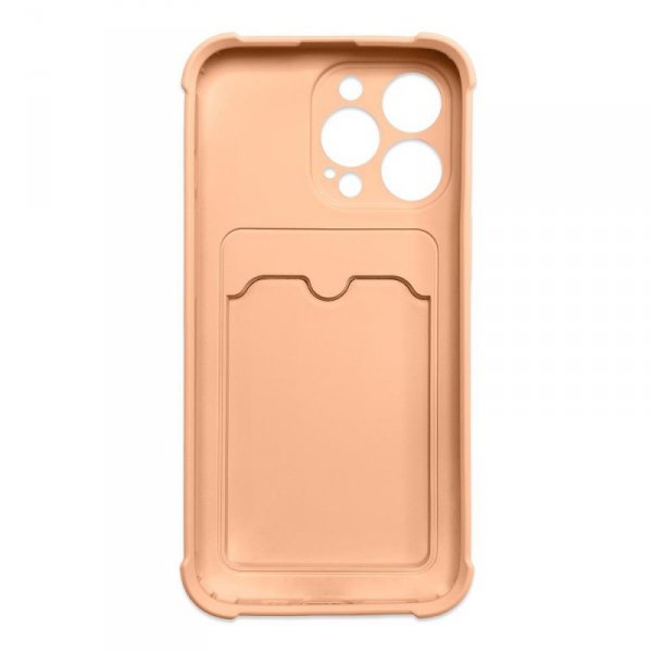 Card Armor Case etui pokrowiec do iPhone 11 Pro Max portfel na kartę silikonowe pancerne etui Air Bag różowy