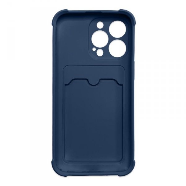Card Armor Case etui pokrowiec do iPhone 13 mini portfel na kartę silikonowe pancerne etui Air Bag granatowy