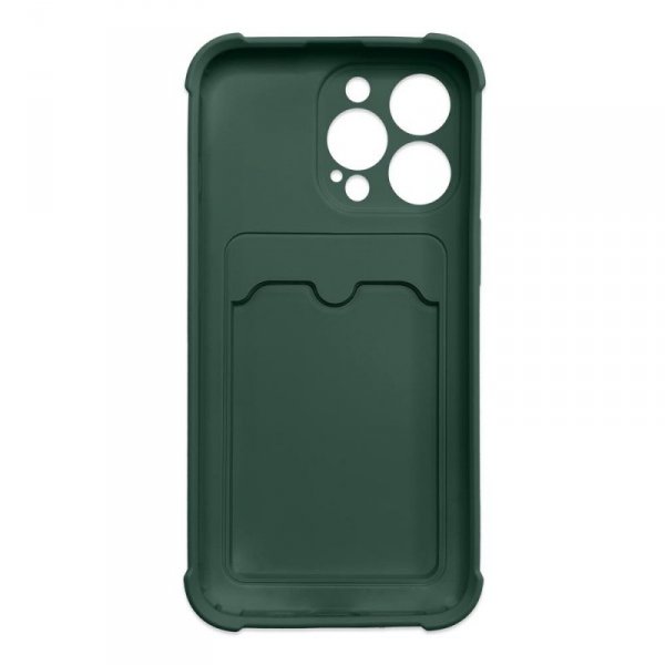 Card Armor Case etui pokrowiec do iPhone 13 mini portfel na kartę silikonowe pancerne etui Air Bag zielony