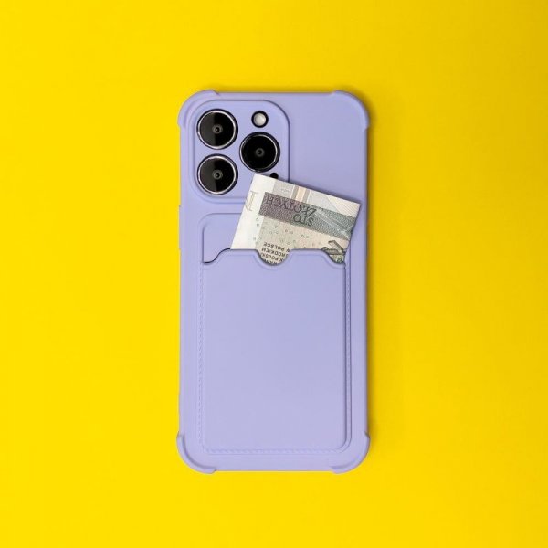 Card Armor Case etui pokrowiec do Samsung Galaxy A22 4G portfel na kartę silikonowe pancerne etui Air Bag czerwony