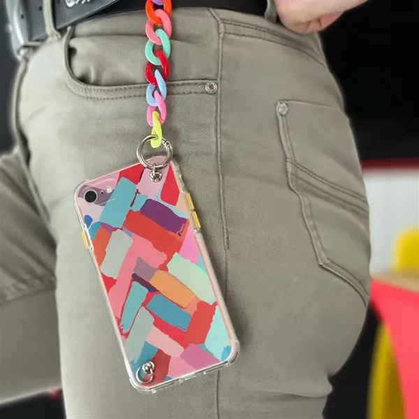 Color Chain Case żelowe elastyczne etui z łańcuchem łańcuszkiem zawieszką do Xiaomi Redmi 10 wielokolorowy (3)