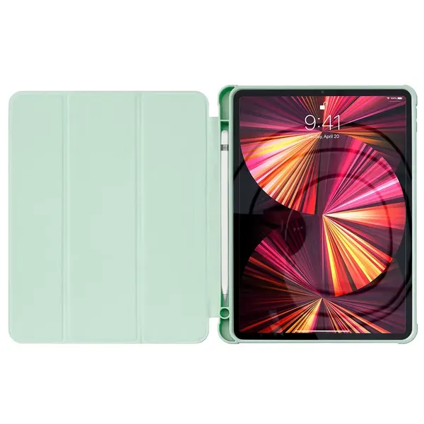 Stand Tablet Case etui Smart Cover pokrowiec na iPad mini 2021 z funkcja podstawki zielony