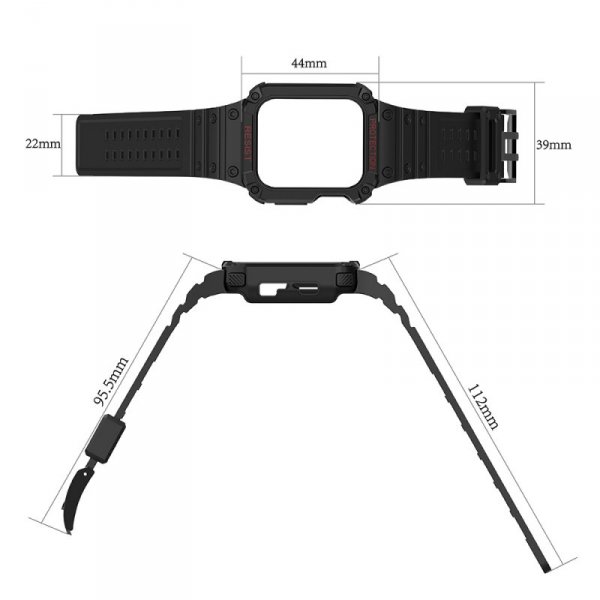 Pasek z etui ochronnym Protect Strap Band do Apple Watch 38 / 40 / 41 mm opaska obudowa pancerna - różowy