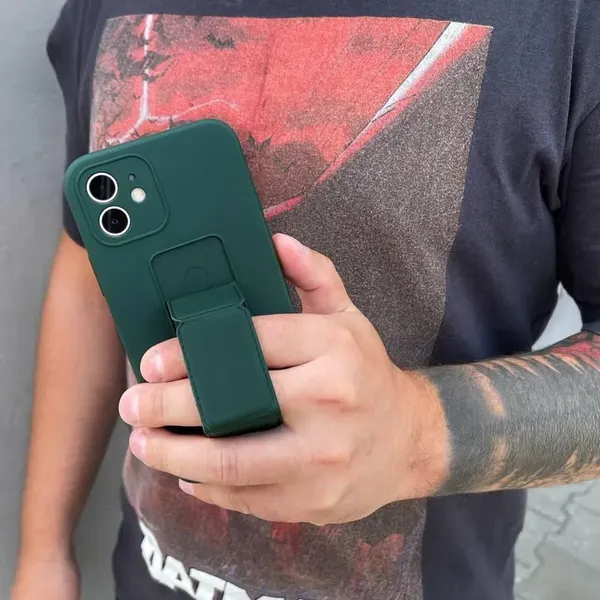 Wozinsky Kickstand Case silikonowe etui z podstawką iPhone 13 mini miętowe