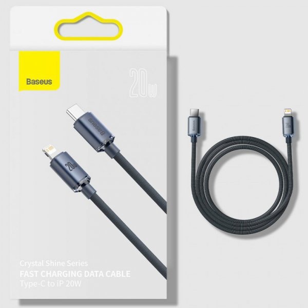 Kabel Baseus CAJY000301 Lightning - USB-C PD QC 20W 480Mb/s 2m - czarny