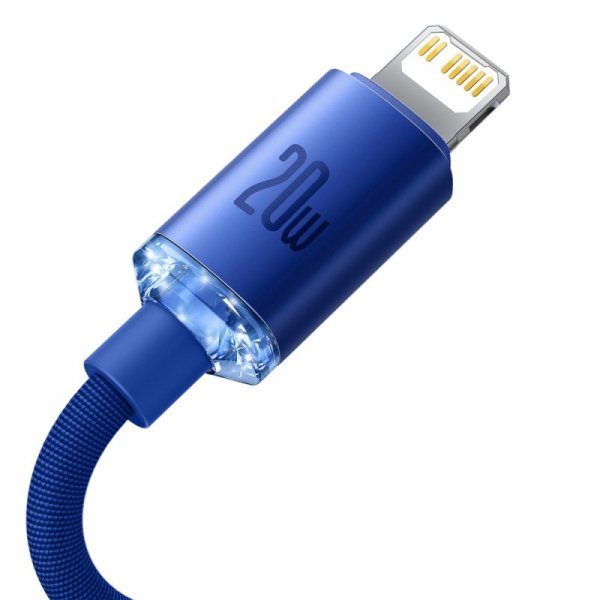 Kabel Baseus CAJY000303 Lightning - USB-C PD 20W 480Mb/s 2m - niebieski