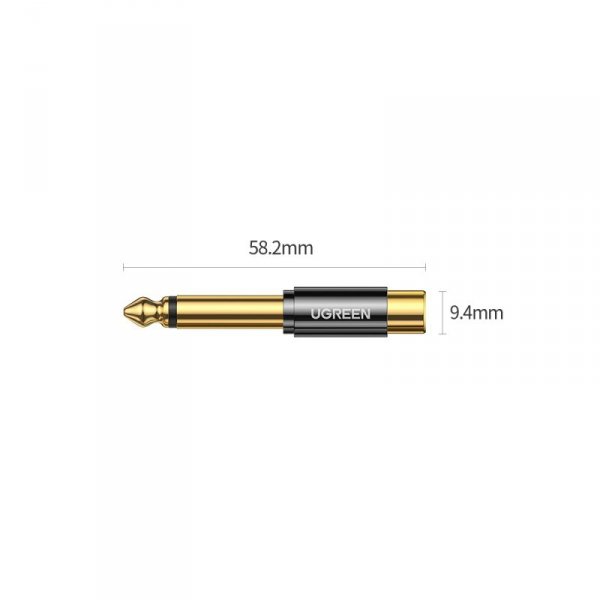 Ugreen przejściówka adapter jack 6,35 mm (męski) na RCA (żeński) złoty (AV169 80731)