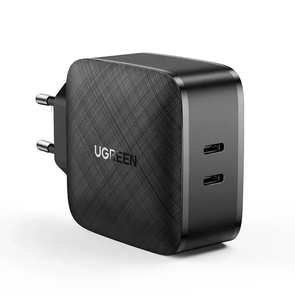 Ugreen ładowarka sieciowa 2x USB Typ C 66W Power Delivery 3.0 Quick Charge 4.0+ czarny (CD216)