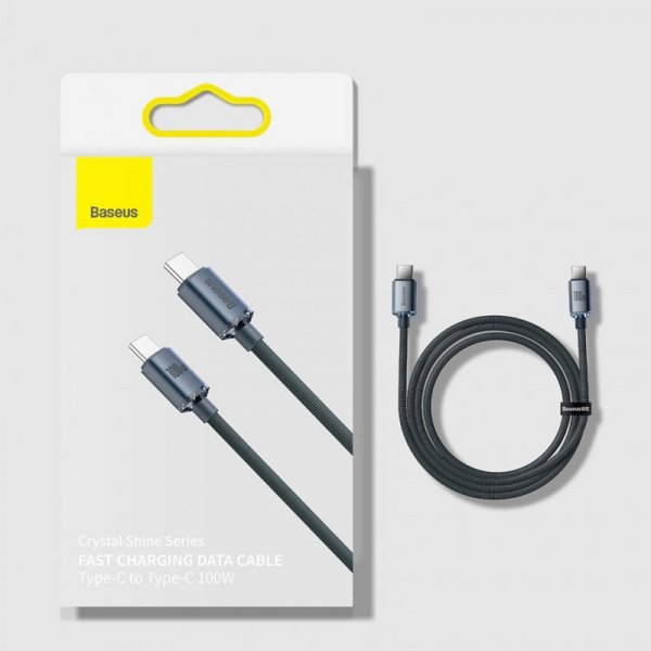 Kabel Baseus CAJY000601 USB-C - USB-C PD 100W 5A 480Mb/s 1,2m - czarny