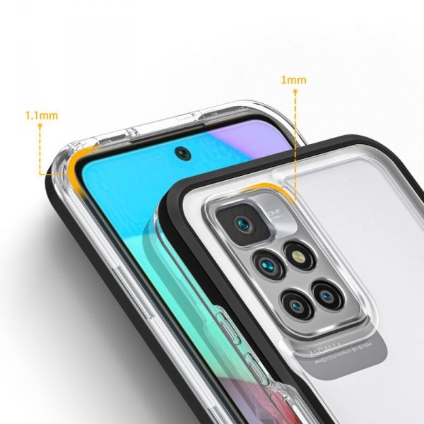 Clear 3in1 etui do Xiaomi Redmi 10 żelowy pokrowiec z ramką czarny