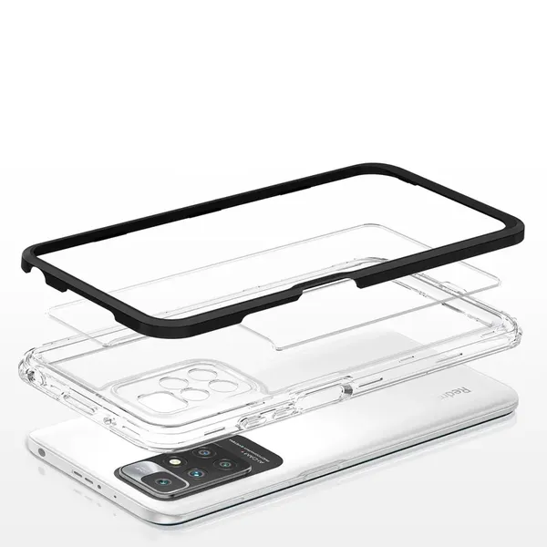 Clear 3in1 etui do Xiaomi Redmi 10 żelowy pokrowiec z ramką czarny