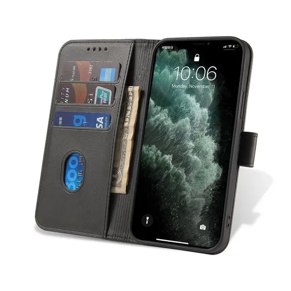 Magnet Case elegancki futerał etui pokrowiec z klapką i funkcją podstawki Huawei nova 8 czarny