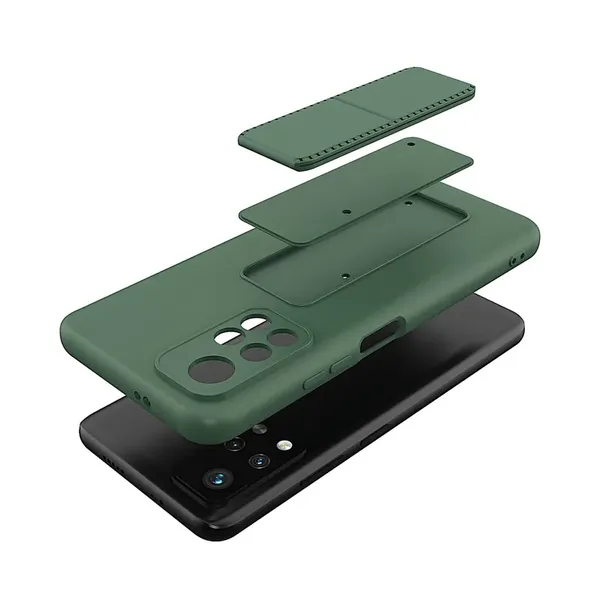 Wozinsky Kickstand Case silikonowe etui z podstawką etui Xiaomi Redmi Note 11S / Note 11 czarne