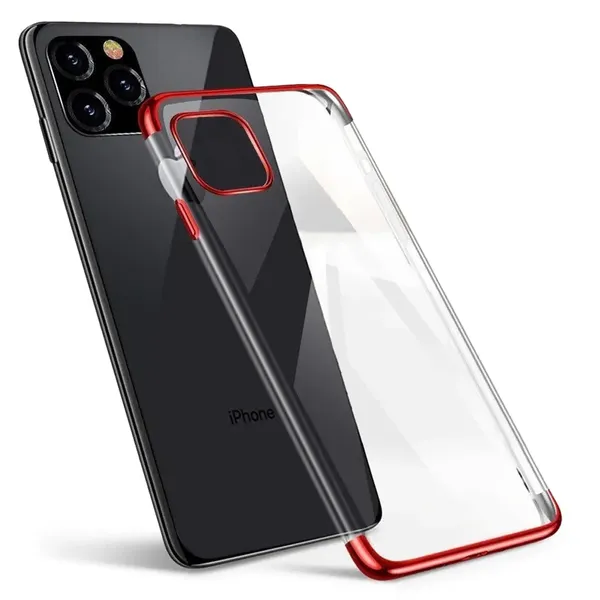 Clear Color case żelowy pokrowiec etui z metaliczną ramką Samsung Galaxy A13 5G czerwony