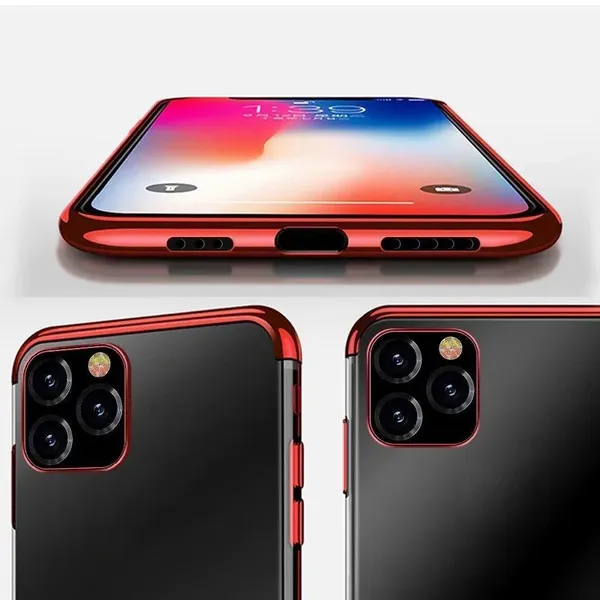 Clear Color case żelowy pokrowiec etui z metaliczną ramką Samsung Galaxy A13 5G czerwony