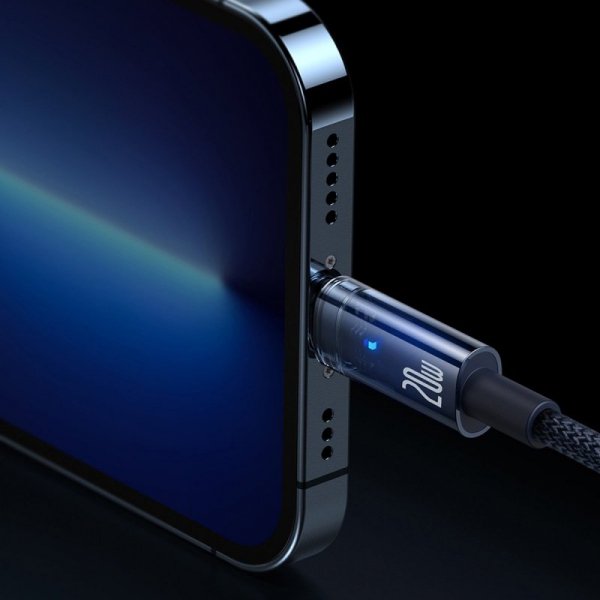 Kabel Baseus CATS000003 Lightning - USB-C 20W 480Mb/s 1m - niebieski