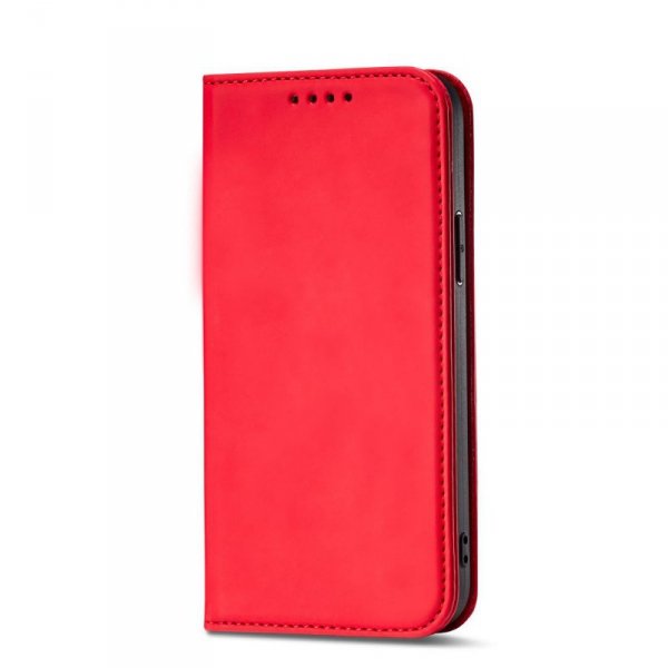 Magnet Card Case etui do iPhone 12 Pro Max pokrowiec portfel na karty kartę podstawka czerwony