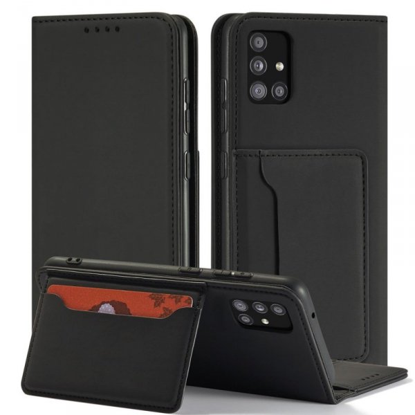 Magnet Card Case etui do Samsung Galaxy A13 5G pokrowiec portfel na karty kartę podstawka czarny