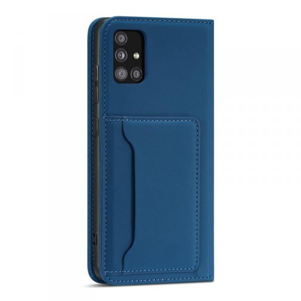 Magnet Card Case etui do Samsung Galaxy A13 5G pokrowiec portfel na karty kartę podstawka niebieski