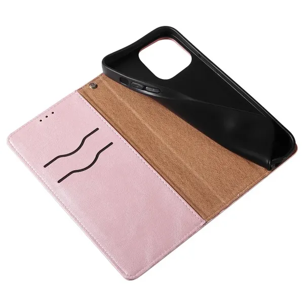 Magnet Strap Case etui do iPhone 12 Pro Max pokrowiec portfel + mini smycz zawieszka różowy