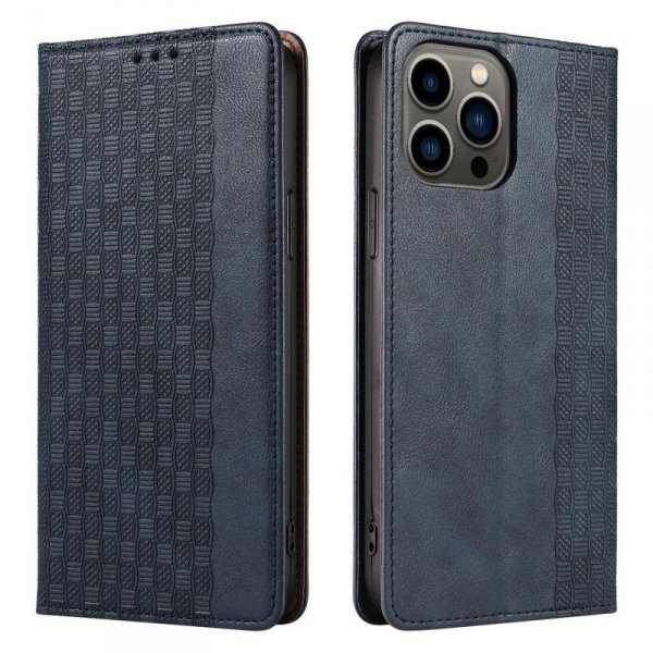 Magnet Strap Case etui do iPhone 13 Pro pokrowiec portfel + mini smycz zawieszka niebieski