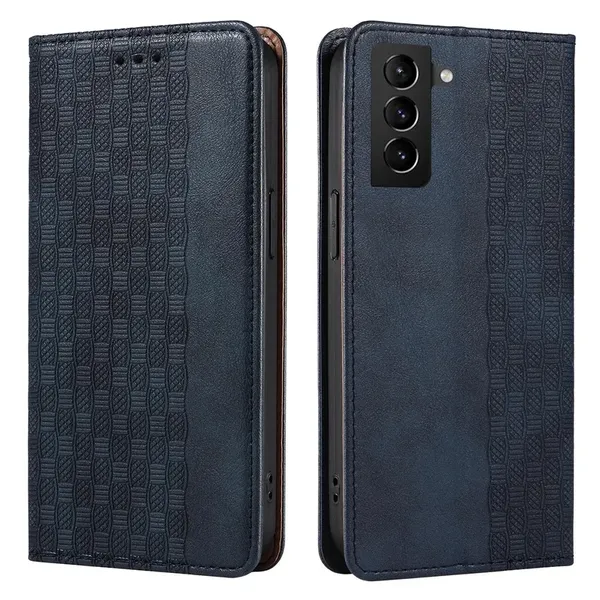 Magnet Strap Case etui do Samsung Galaxy S22+ (S22 Plus) pokrowiec portfel + mini smycz zawieszka niebieski
