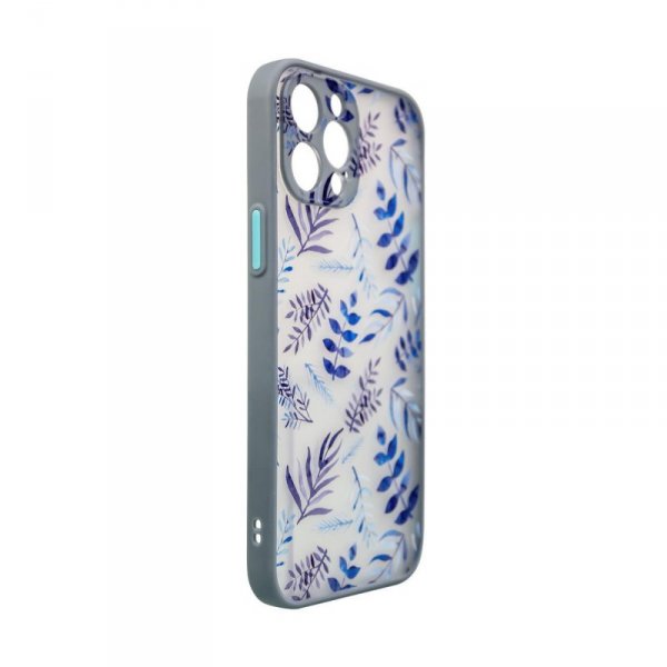 Design Case etui do Samsung Galaxy A12 5G pokrowiec w kwiaty ciemnoniebieski