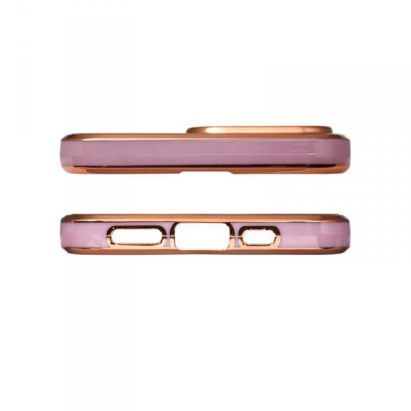 Lighting Color Case etui do Xiaomi Redmi Note 11 żelowy pokrowiec ze złotą ramką fioletowy