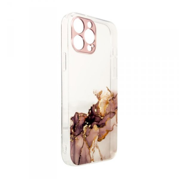 Marble Case etui do iPhone 12 Pro Max żelowy pokrowiec marmur brązowy