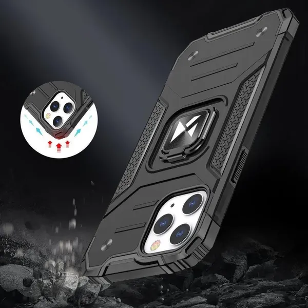Wozinsky Ring Armor etui iPhone 14 Pro Max pancerny pokrowiec uchwyt magnetyczny ring niebieskie