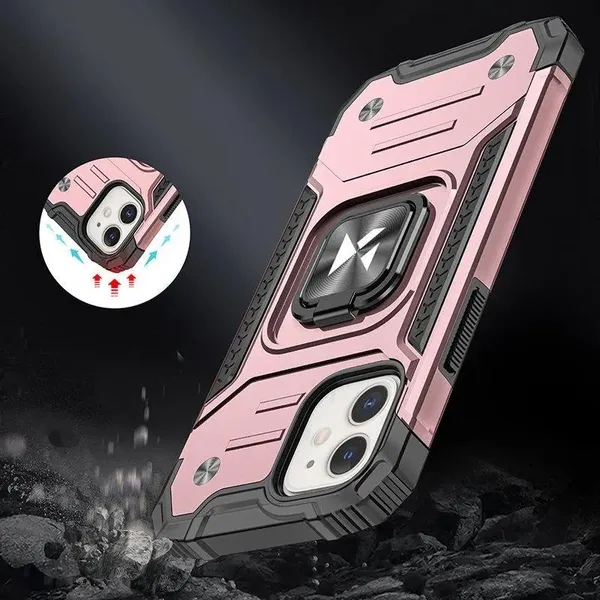 Wozinsky Ring Armor etui iPhone 14 pancerny pokrowiec uchwyt magnetyczny ring złote