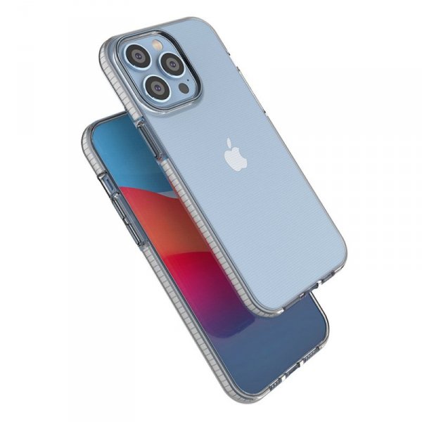 Spring Case etui iPhone 14 Pro Max silikonowy pokrowiec z ramką jasnoniebieskie