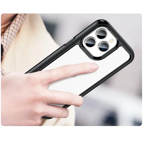 Outer Space Case etui iPhone 14 Pro Max sztywny pokrowiec z żelową ramką czarny