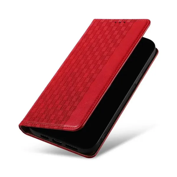 Magnet Strap Case etui iPhone 14 pokrowiec z klapką portfel mini smycz podstawka czerwone