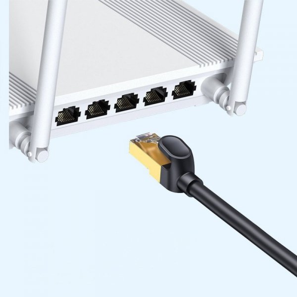 Baseus Speed Seven szybki kabel sieciowy RJ45 10Gbps 0.5m czarny (WKJS010001)