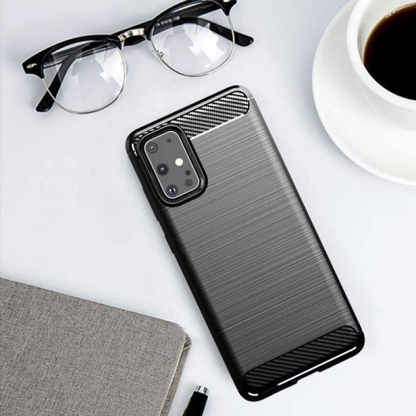 Carbon Case elastyczne etui pokrowiec Samsung Galaxy S20 czarny