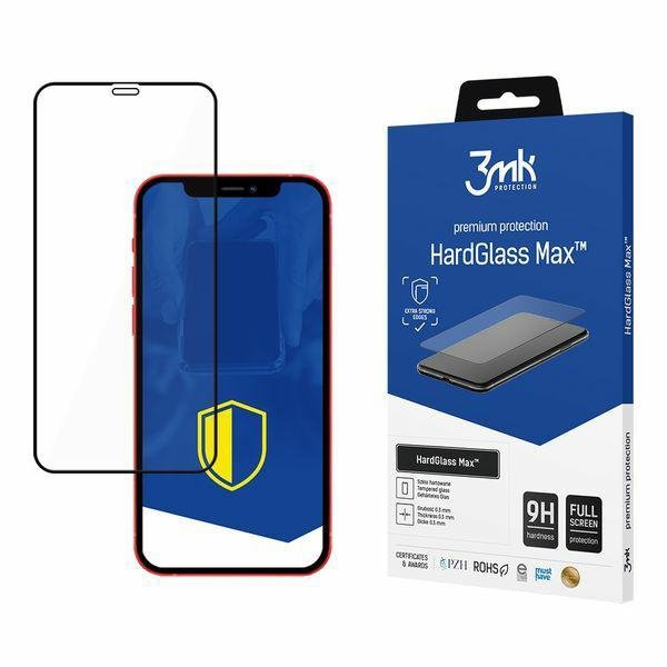 3MK HardGlass Max iPhone 12/12 Pro 6,1&quot; czarny/black, FullScreen Glass