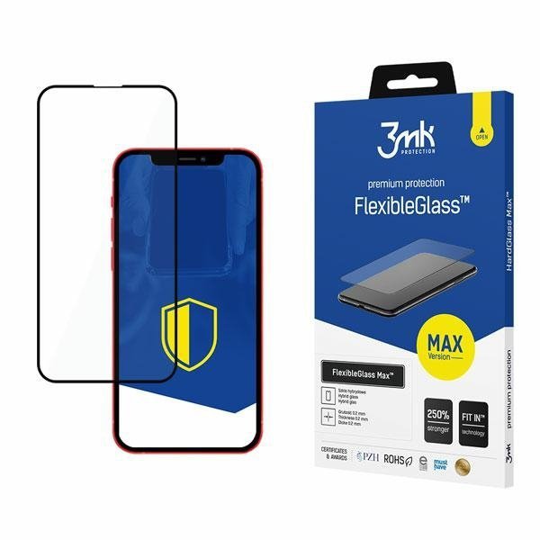 3MK FlexibleGlass Max iPhone 13 Mini5,4&quot; czarny/black, Szkło Hybrydowe z wzmocnionymi krawędziami