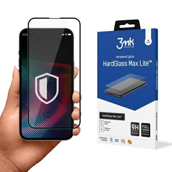 3MK HardGlass Max Lite iPhone 14 Pro Maxczarny/black, Fullscreen Glass Lite