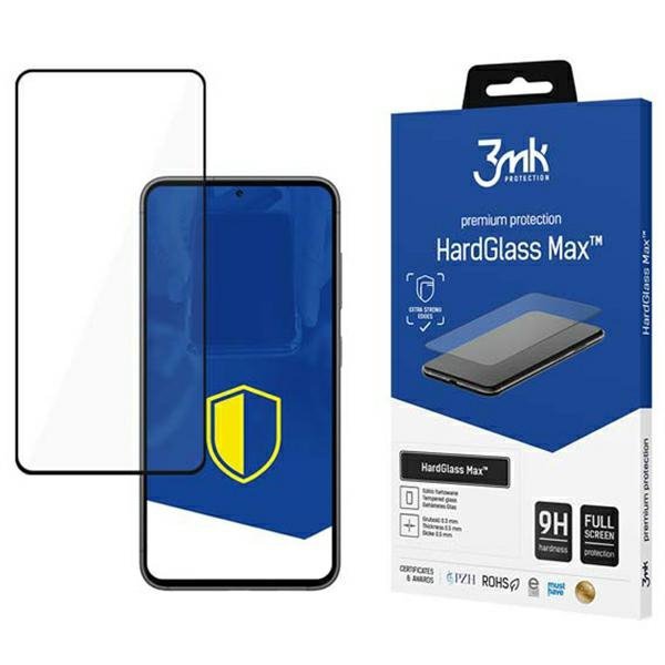 3MK HardGlass Max Sam S23 5G S911czarny/black, Fullscreen Glass