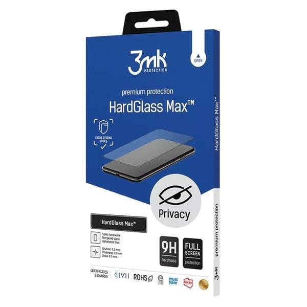 3MK HardGlass Max Privacy iPhone 15 Pro 6.1&quot; czarny/black, Fullscreen Glass