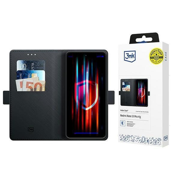 3MK Wallet Case Redmi Note 13 Pro 4Gczarny/black