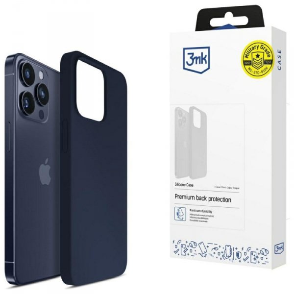 3MK Silicone Case iPhone 16 Pro Max 6.9&quot; granatowy/dark navy