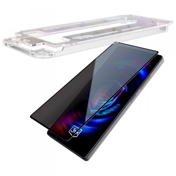 Szkło hartowane 3MK HardGlass Max        Privacy z aplikatorem do Apple iPhone 15/16