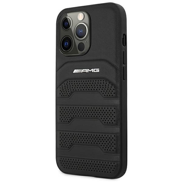 AMG AMHCP14XGSEBK iPhone 14 Pro Max 6,7&quot; czarny/black hardcase Leather Debossed Lines