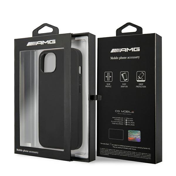 AMG AMHCP14MDOLBK iPhone 14 Plus / 15 Plus 6.7&quot; czarny/black hardcase Leather Hot Stamped